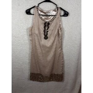 Monsoon Beaded Embellished Party Dress Champagne Sparkle Cocktail